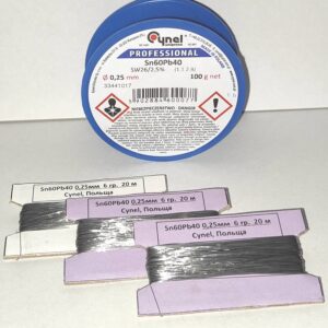 Припій з флюсом 0,25 мм Sn60Pb40 Cynel, Польща - 6 гр. 20 м