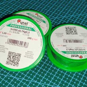 Припій з флюсом безсвинцевий Sn99Cu0,7Ag0,3 Cynel, Польща - 1,0 мм, 100 гр.